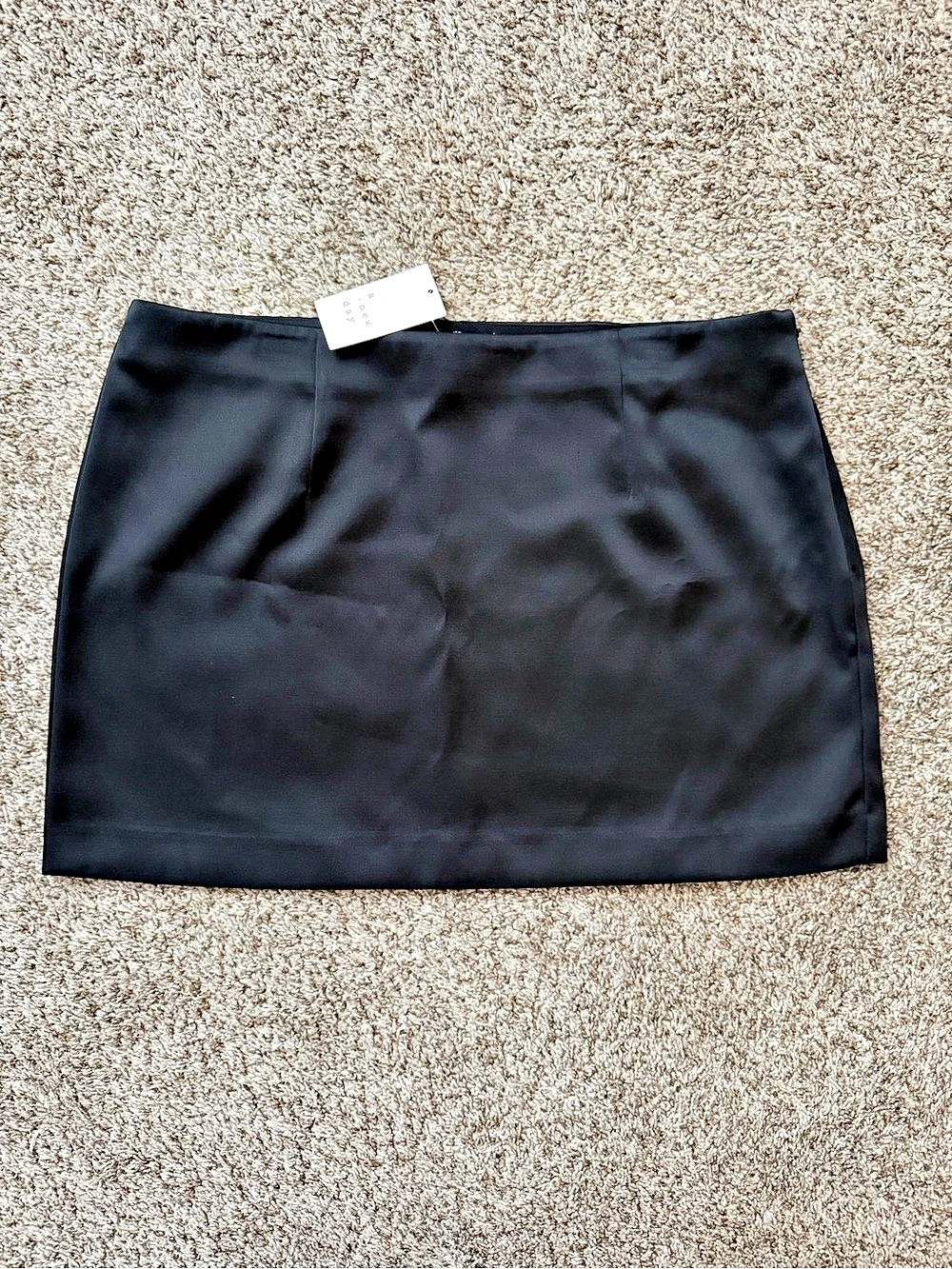 A New Day Black Satin Mini Skirt - New w/tags